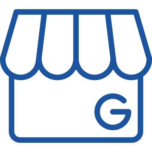 business 2 | AD-IOS Web Development | AD-IOS Web Development Blue storefront icon with a rounded 'G' on the front, representing Google Store or Google Shopping button.